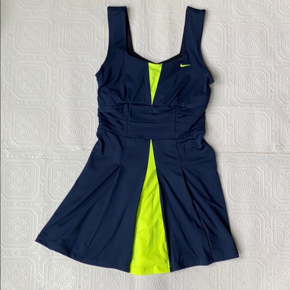 Nike Serena Williams Tennis Dress Blue Yellow Volt